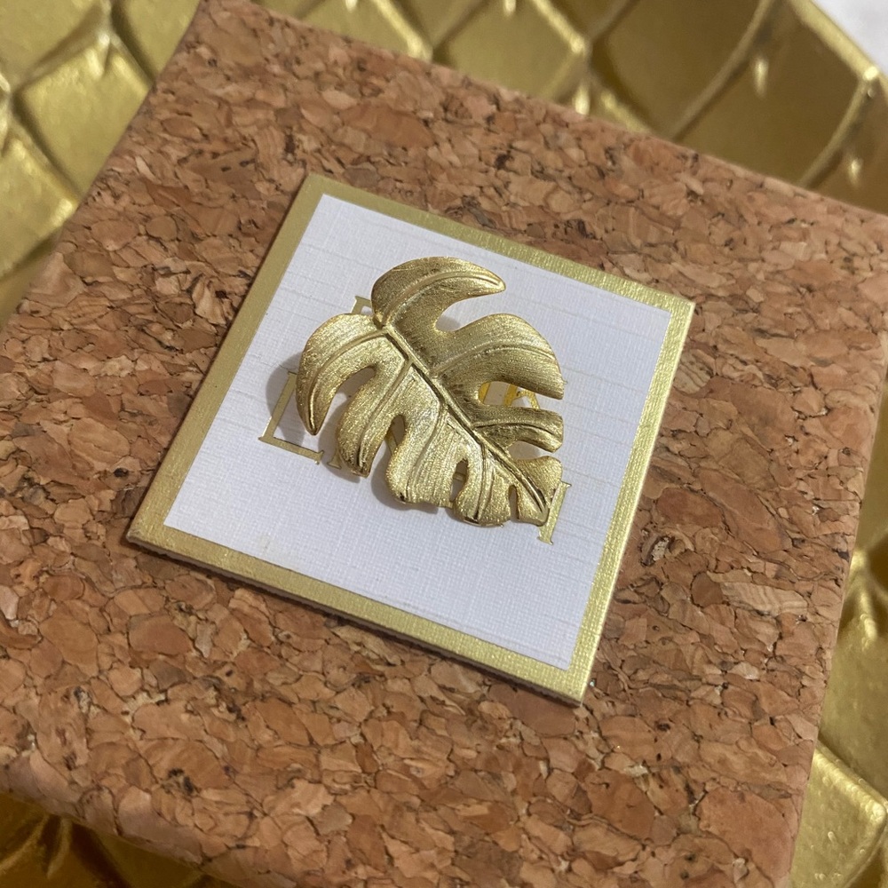 Gold over 925 silver Banana Leaf Pendant